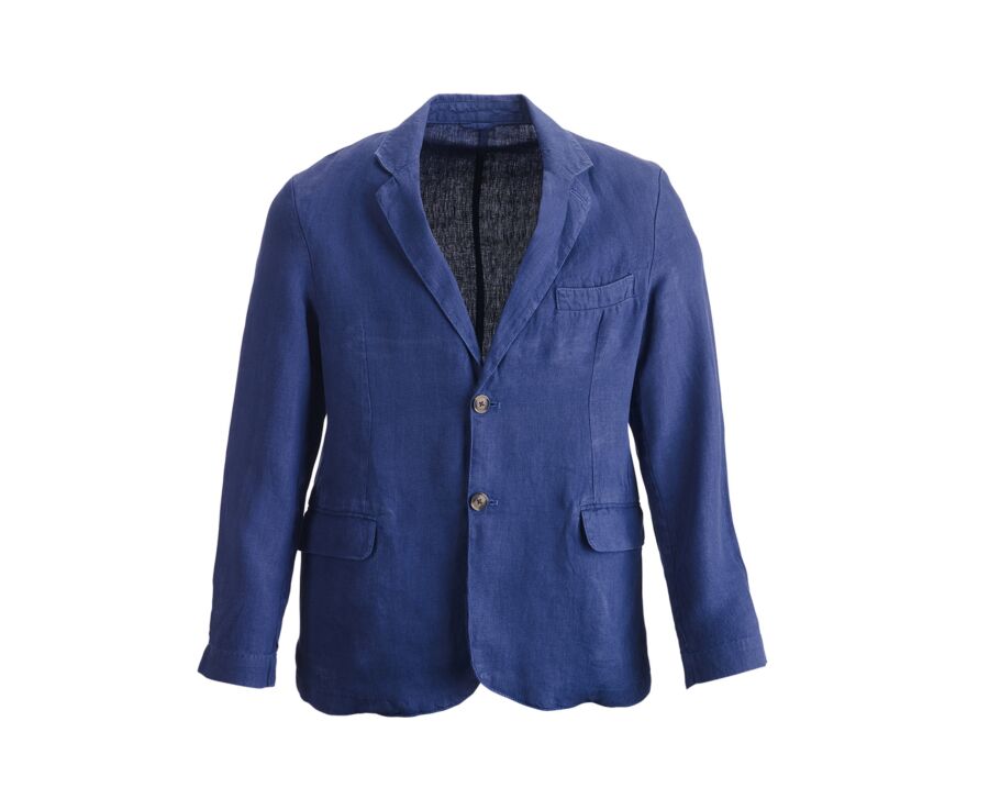 Indigo Blue Linen Blazer - LUBIN