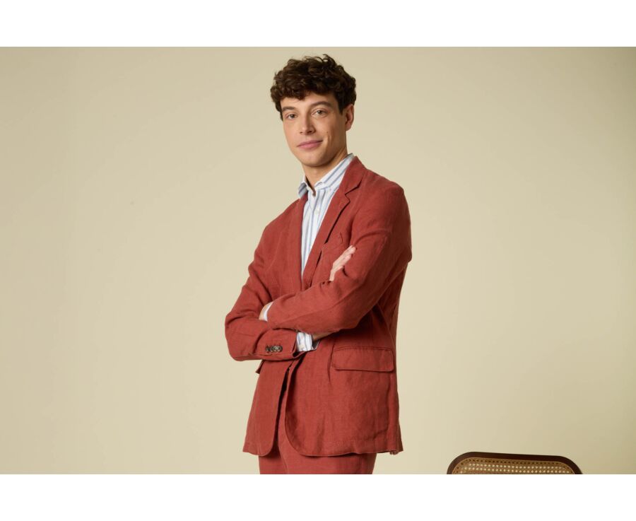 Terracotta Linen Blazer