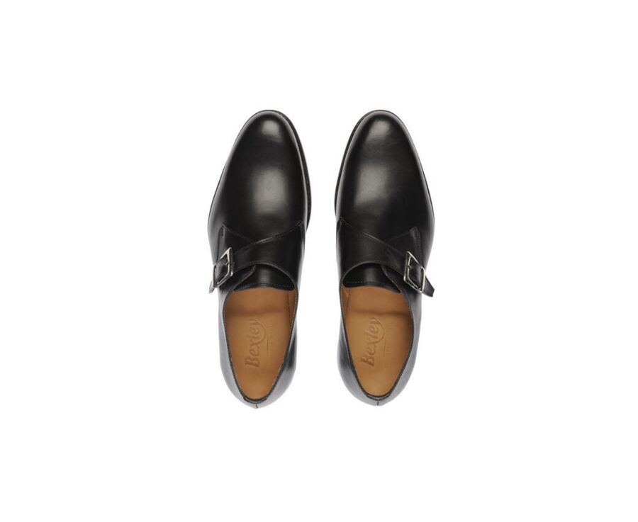 Black Leather Buckle Shoes Bloomingdale Silver Patin Bexley