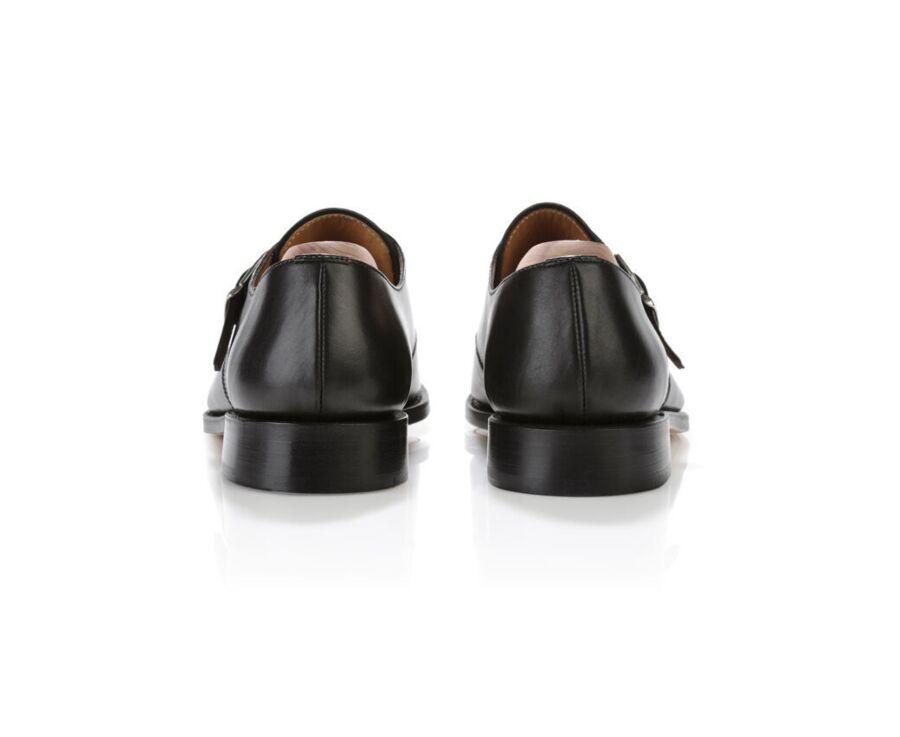 Black Leather Buckle Shoes Bloomingdale Silver Patin Bexley