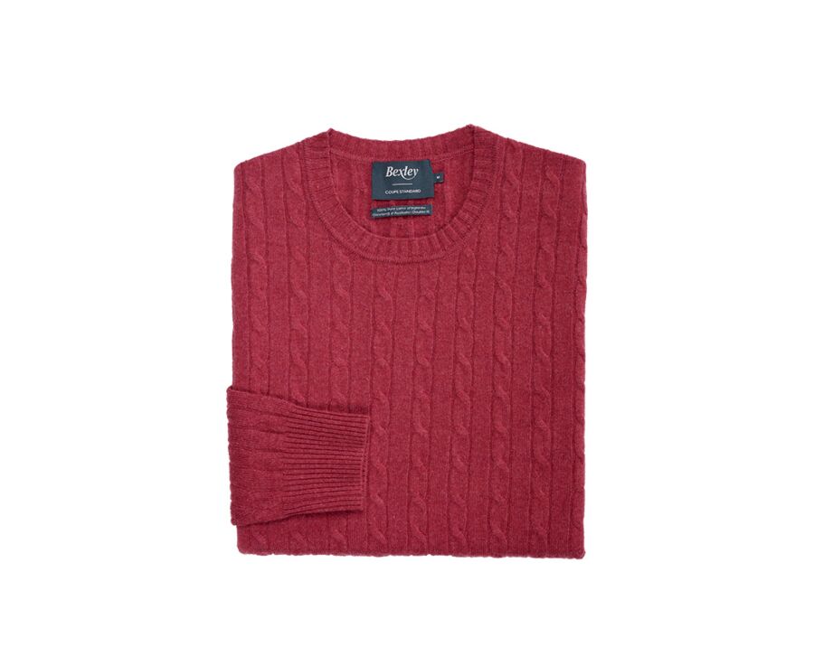 Red melange wool with cord pattern jumper - CONTOR