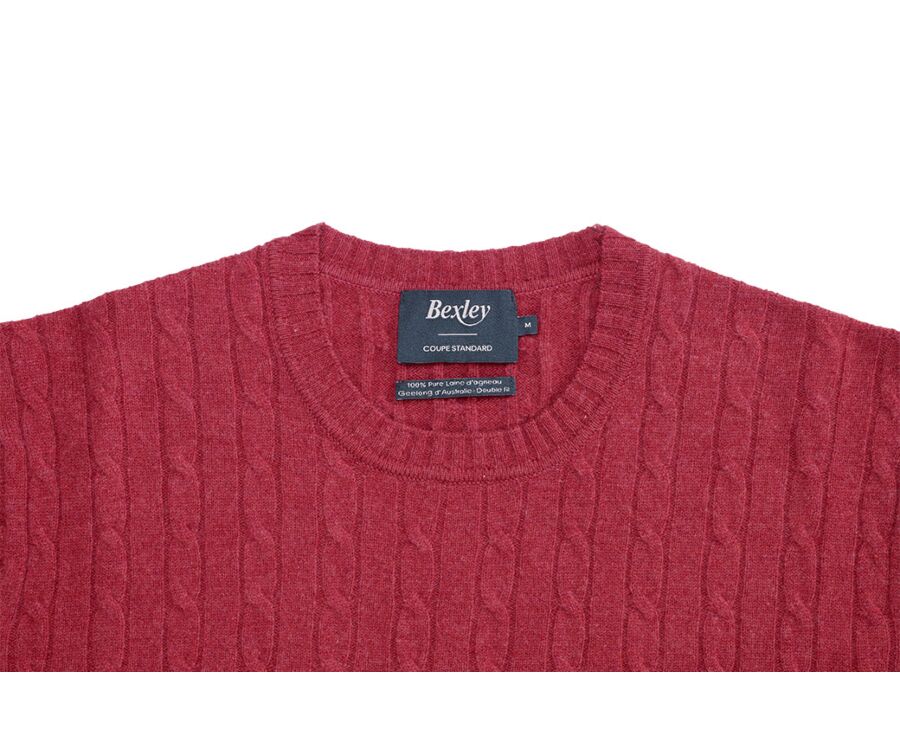 Red melange wool with cord pattern jumper - CONTOR
