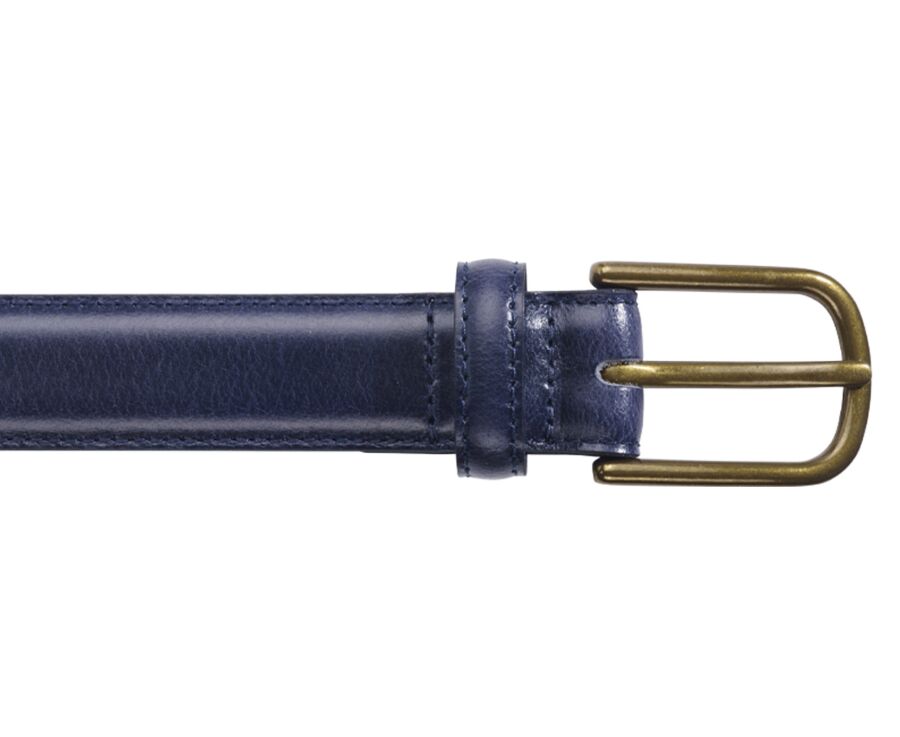 Patina Navy leather Belt for men - SOUTHGATE