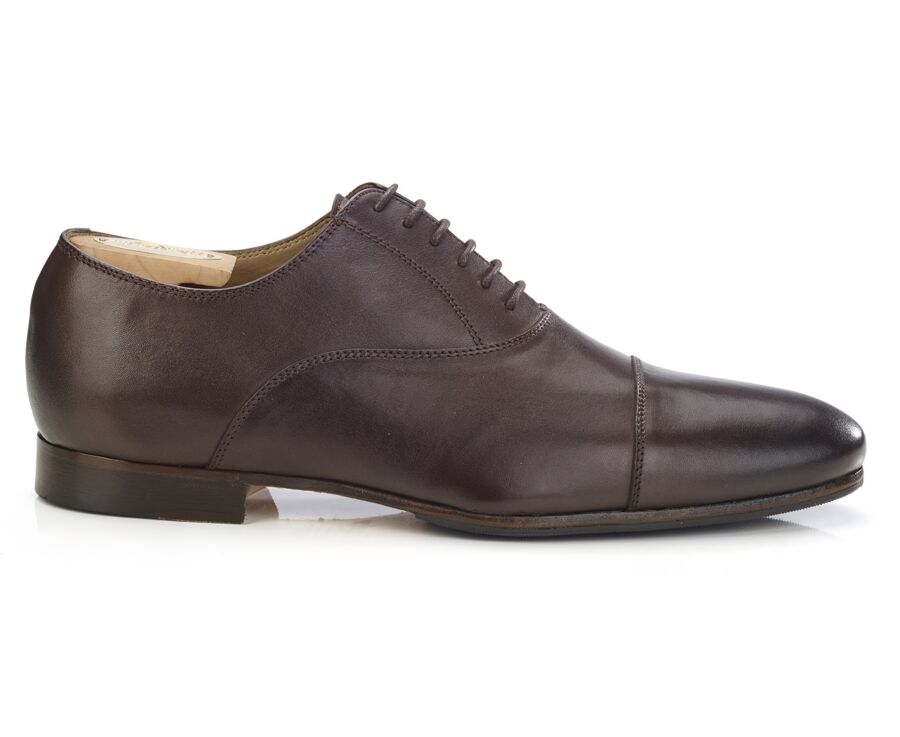 Chocolate Oxford shoes - Leather outsole & rubber pad - LENNOX PATIN