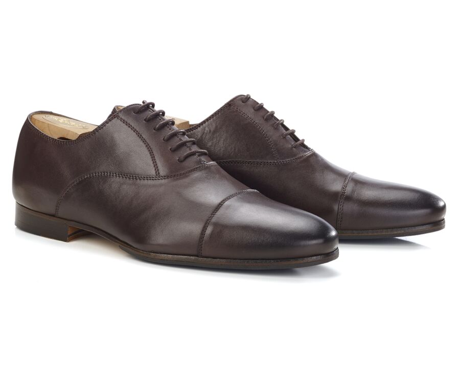 Chocolate Oxford shoes - Leather outsole & rubber pad - LENNOX PATIN
