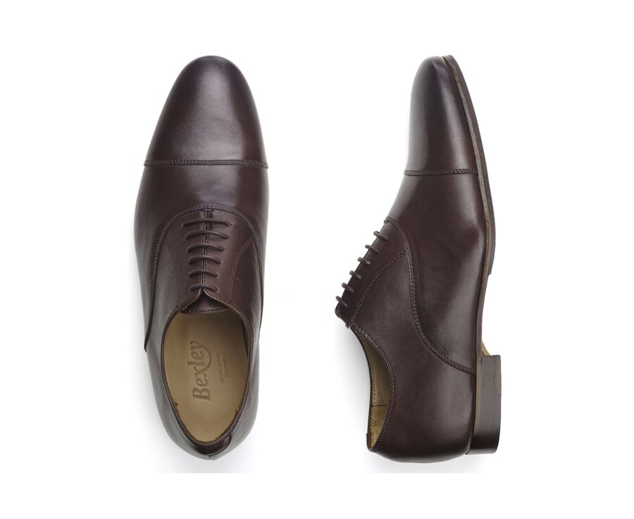 Chocolate Oxford shoes - Leather outsole & rubber pad - LENNOX PATIN