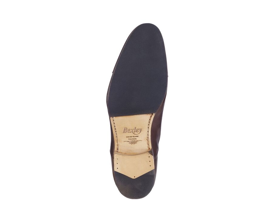Chocolate Oxford shoes - Leather outsole & rubber pad - LENNOX PATIN