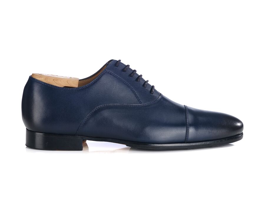 Navy Oxford shoes - Leather outsole & rubber pad - LENNOX PATIN