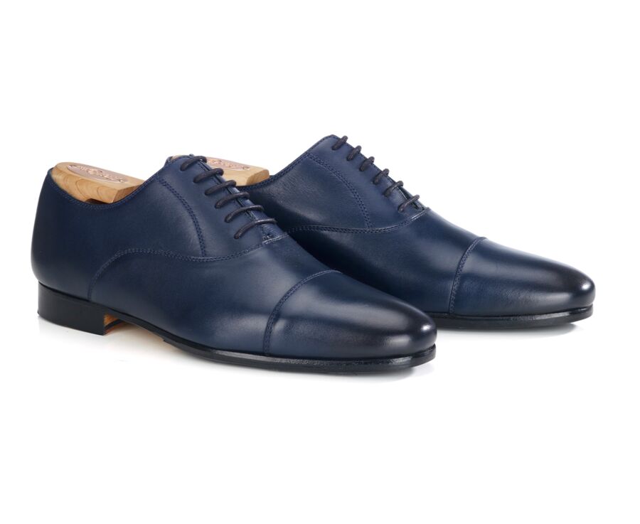 Navy Oxford shoes - Leather outsole & rubber pad - LENNOX PATIN