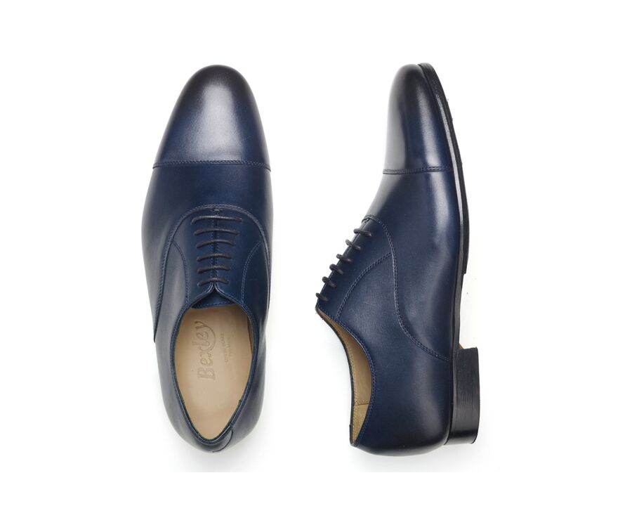Navy Oxford shoes - Leather outsole & rubber pad - LENNOX PATIN