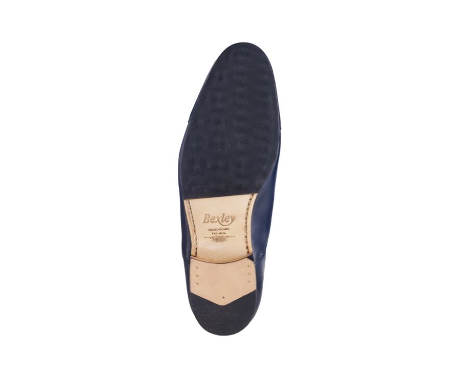 Navy Oxford shoes - Leather outsole & rubber pad - LENNOX PATIN