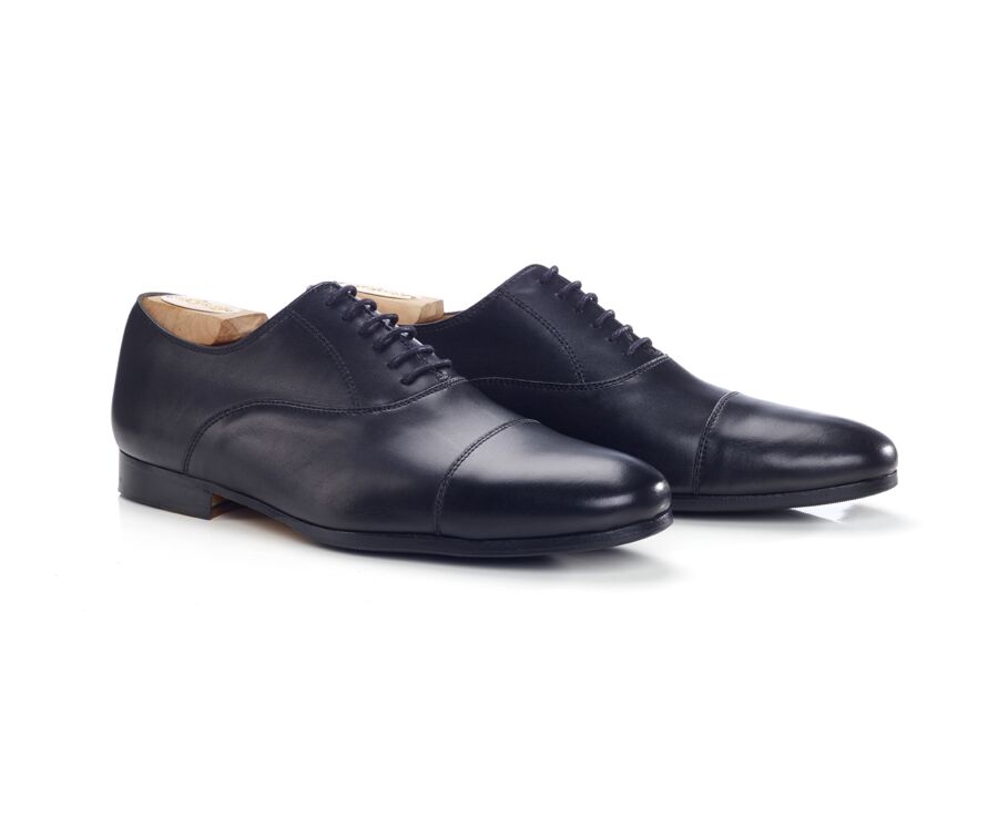 Black Oxford shoes - Leather outsole & rubber pad - LENNOX PATIN