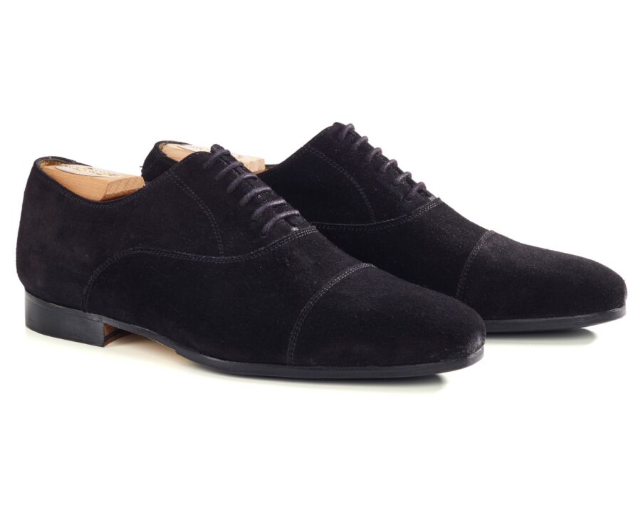 Black suede Oxford shoes - LENNOX PATIN