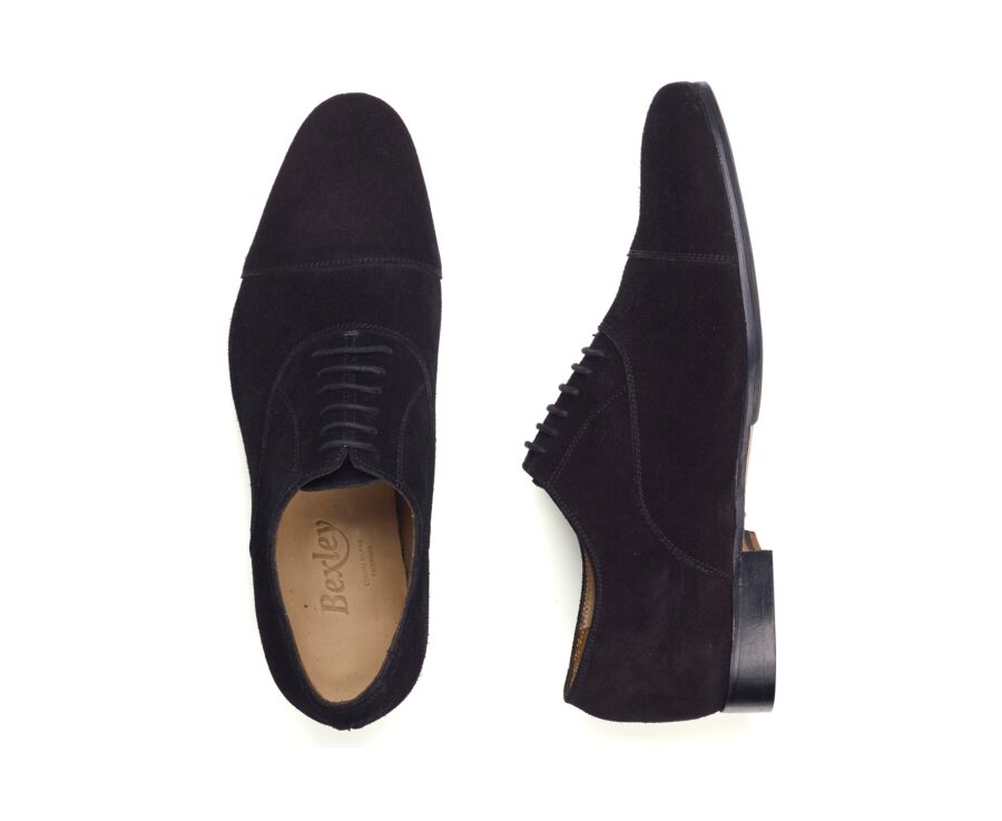 Black suede Oxford shoes - LENNOX PATIN