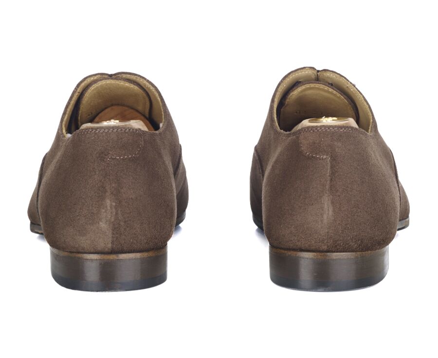 Brown Taupe suede Oxford shoes - Leather outsole & rubber pad - LENNOX PATIN