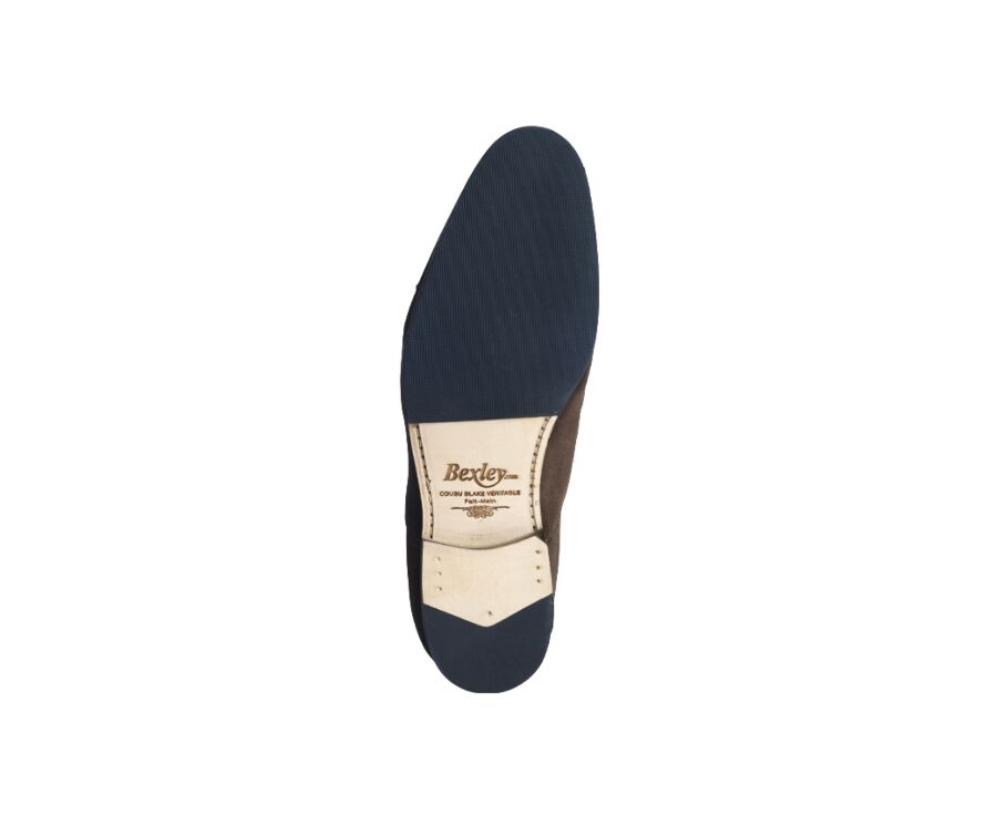 Brown Taupe suede Oxford shoes - Leather outsole & rubber pad - LENNOX PATIN