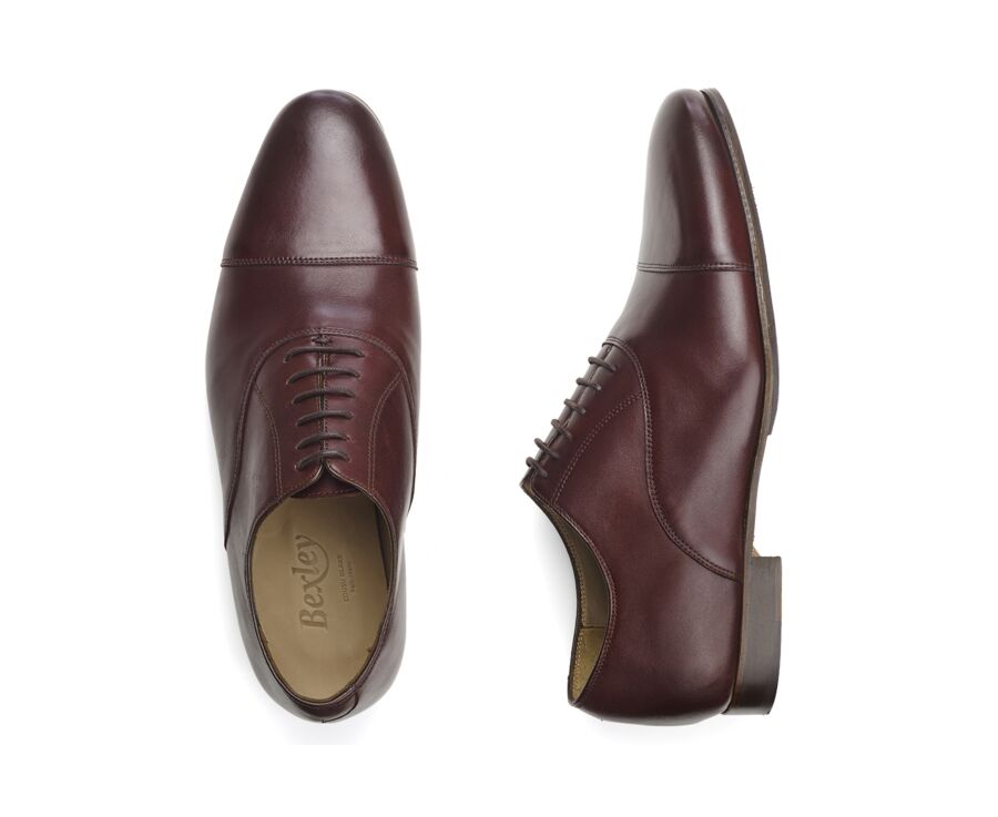 Burgundy Oxford shoes - Leather outsole & rubber pad - LENNOX PATIN