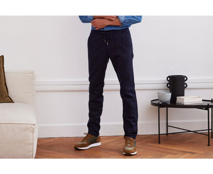 Navy Men s jogger waist Trousers KOLTON