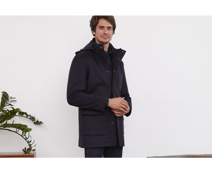Navy Men s cashmere wool coat Grellan Bexley