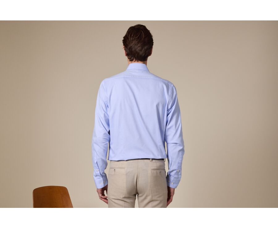 Light blue cotton poplin shirt - Italian collar - OTTAVIO CLASSIC