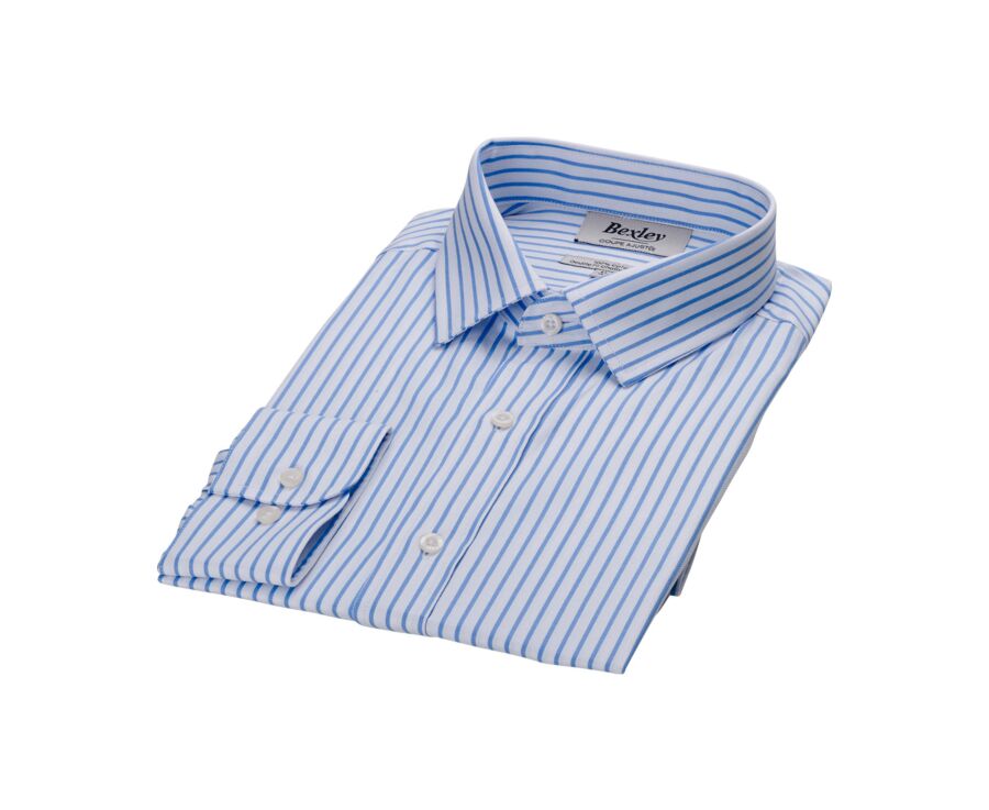 White shirt with light blue stripes - LÉONEL 