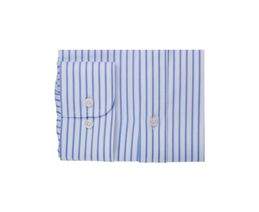 White shirt with light blue stripes - LÉONEL 