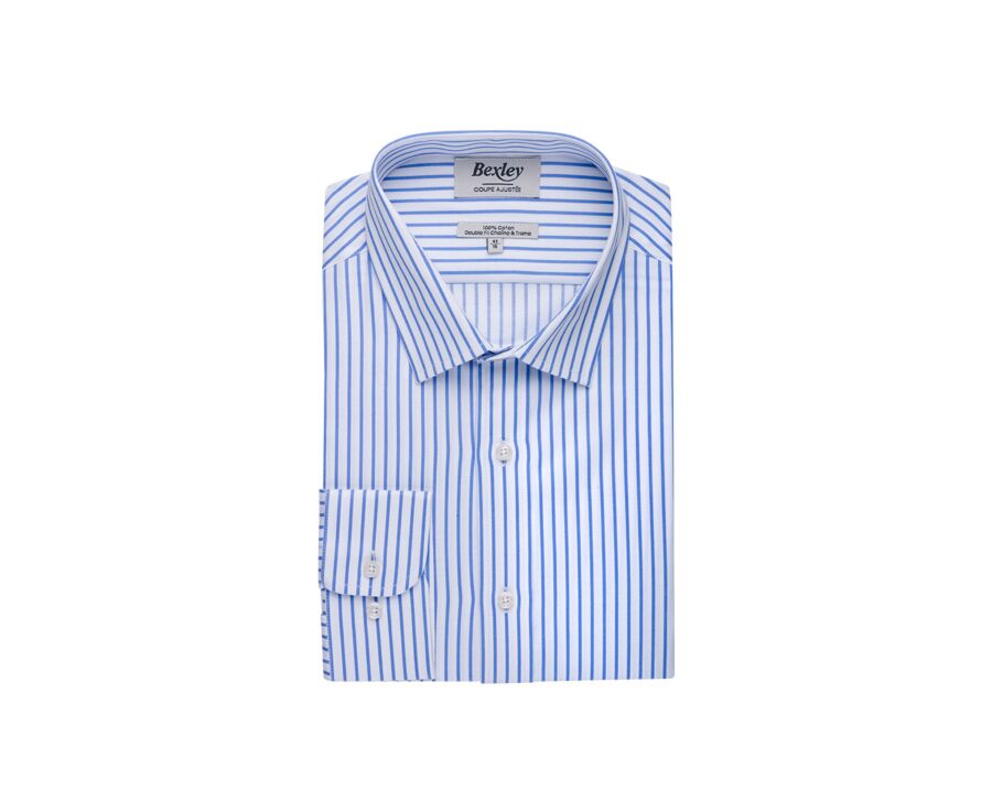 White shirt with blue stripes - LÉONEL