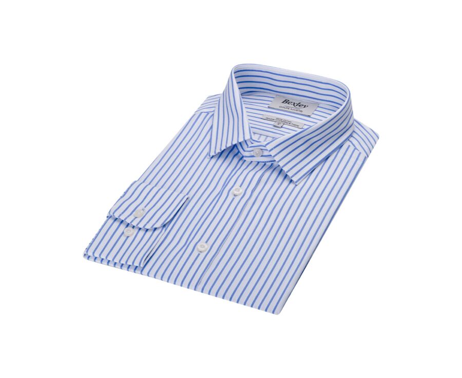 White shirt with blue stripes - LÉONEL