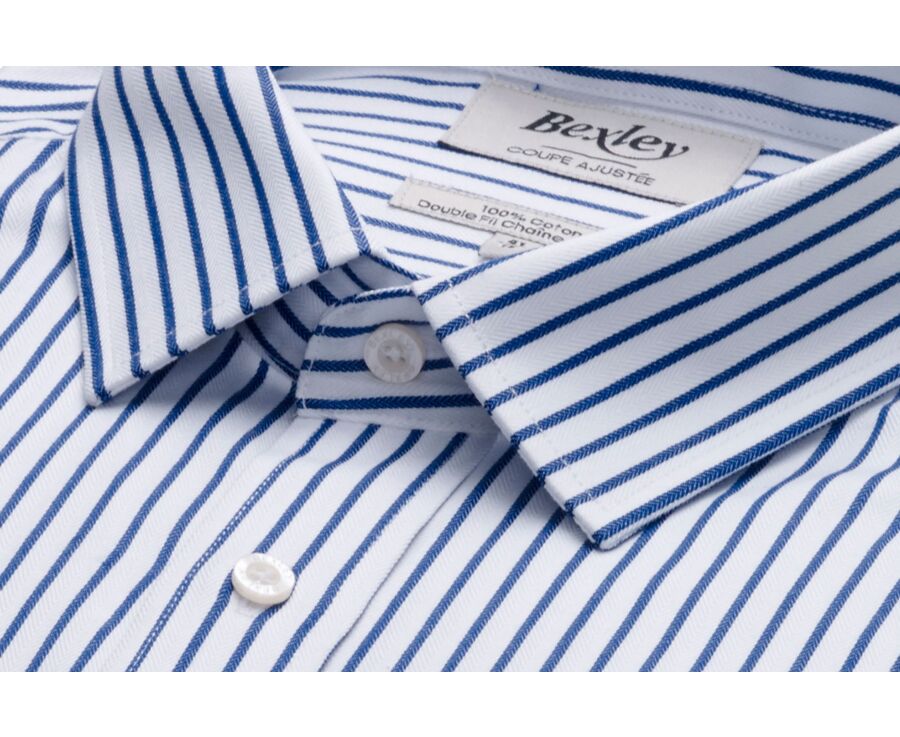 White shirt with navy stripes - LÉONEL