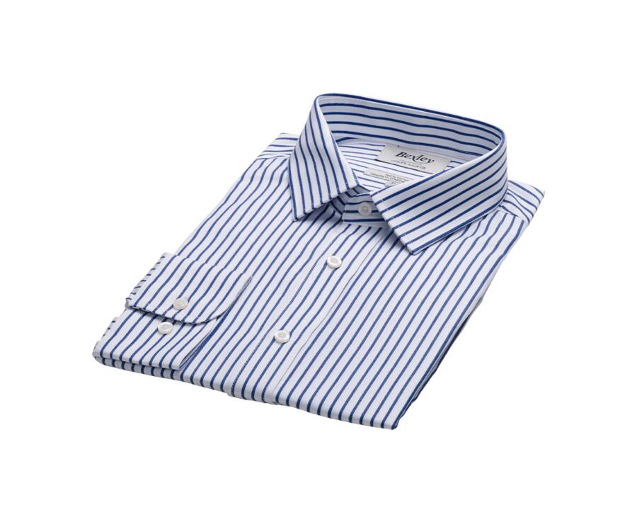 White shirt with navy stripes - LÉONEL
