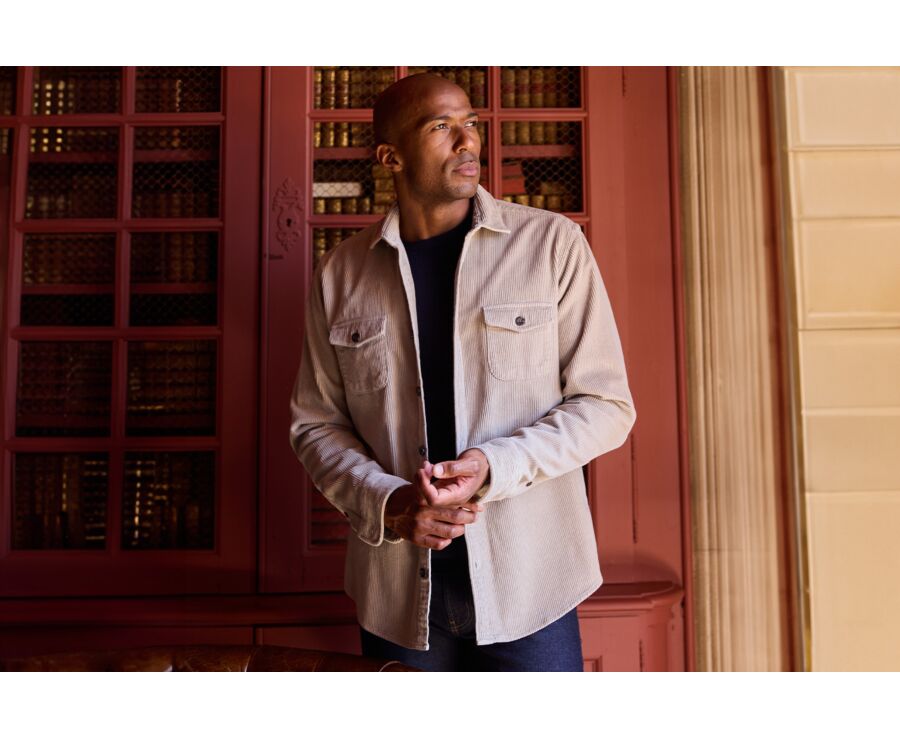 Light Beige Corduroy over shirt - VICTORIN