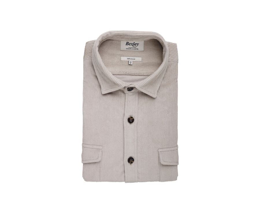 Light Beige Corduroy over shirt - VICTORIN