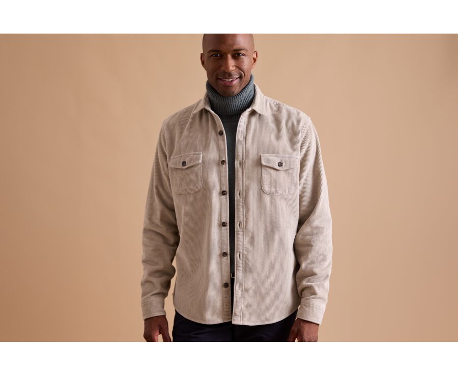 Light Beige Corduroy over shirt - VICTORIN