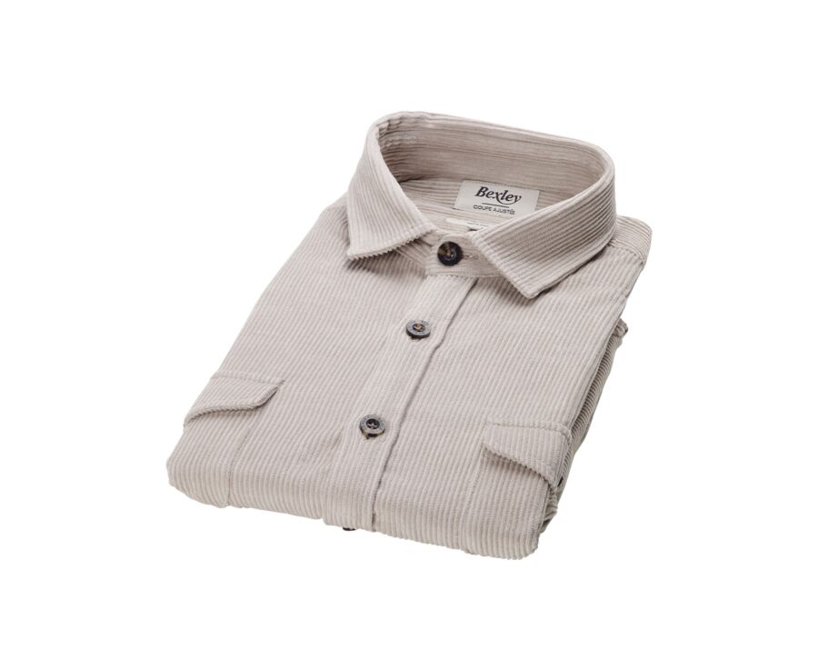 Light Beige Corduroy over shirt - VICTORIN