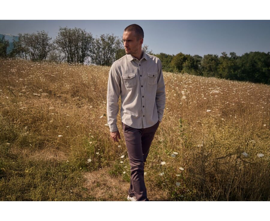 Light Beige Corduroy over shirt - VICTORIN