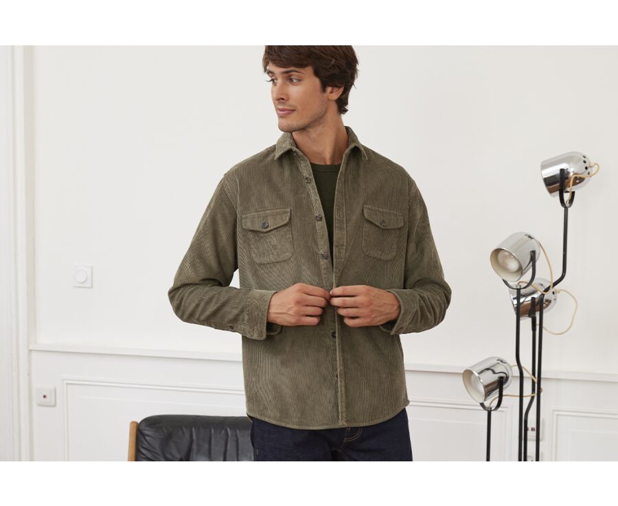 Army Green Corduroy over shirt - VICTORIN