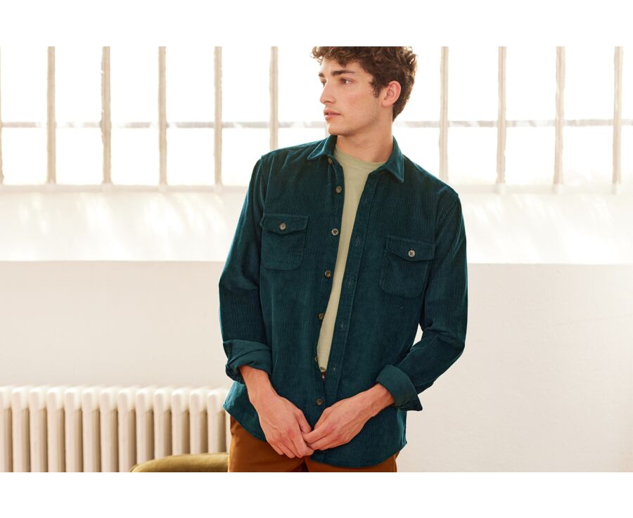 Dark Green Corduroy over shirt - VICTORIN