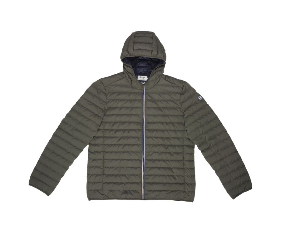 Men's Khaki Lightweight Hooded Down Jacket - SIVERT II