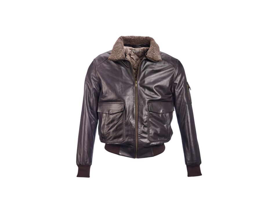Chocolate Leather Aviator Jacket - EVERETT II