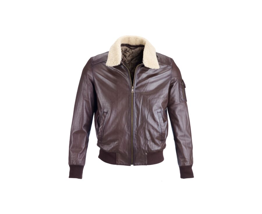 Brown Leather Aviator Jacket - EVERETT II
