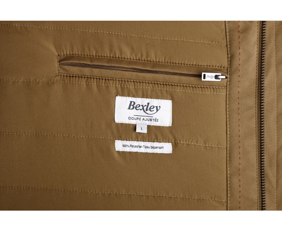 Brown padded Men's trench coat - AURESTILDE