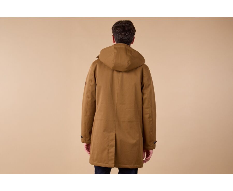 Brown padded Men's trench coat - AURESTILDE