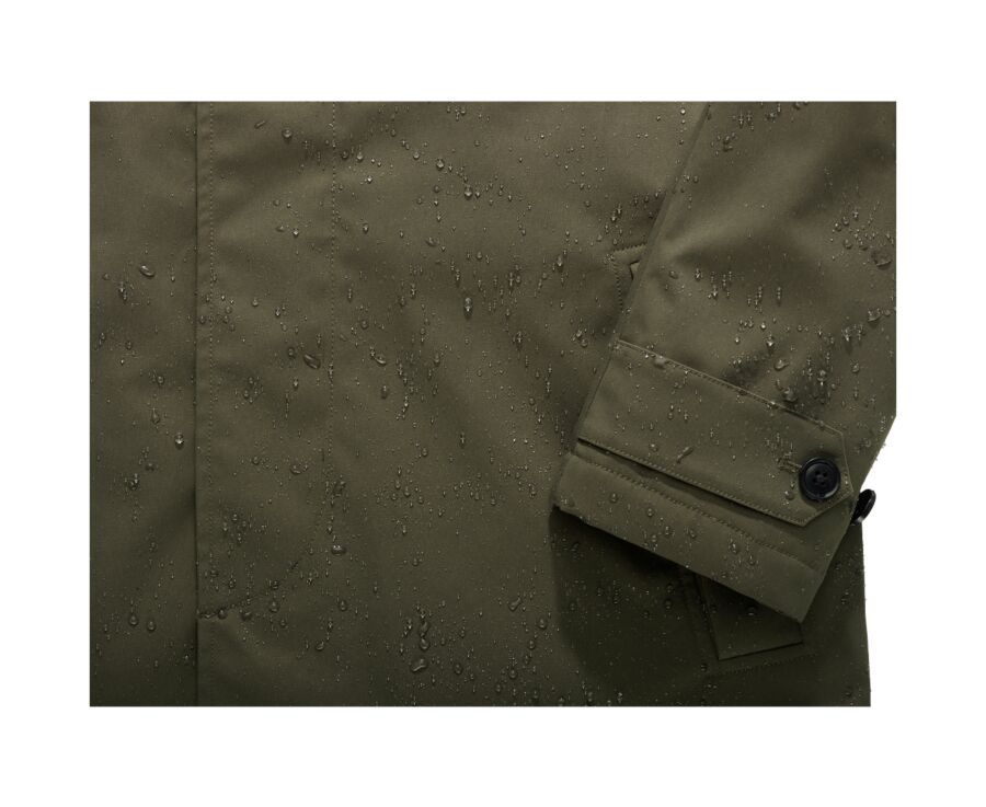 Dark Green padded Men's trench coat - AURESTILDE