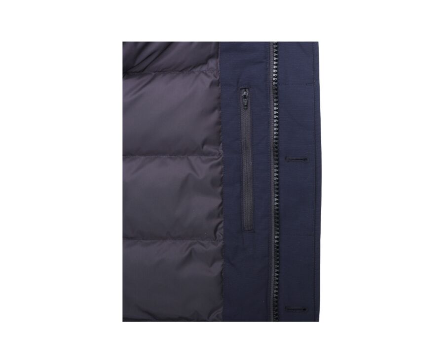 Men's Dark Navy Feather-Lined Winter Parka - SOREN III