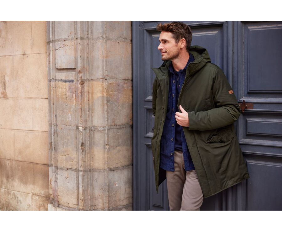 Men s Dark Green Feather Lined Winter Parka Soren Iii Bexley
