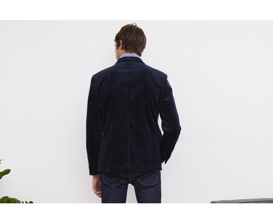 Navy Corduroy Blazer - LÉANDRUS