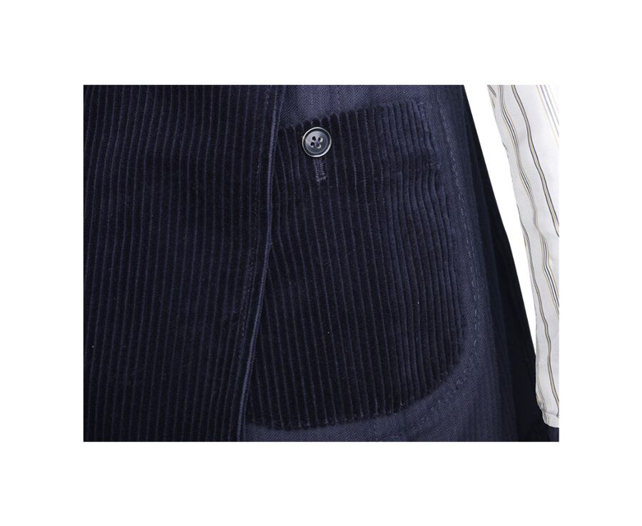 Navy Corduroy Blazer - LÉANDRUS