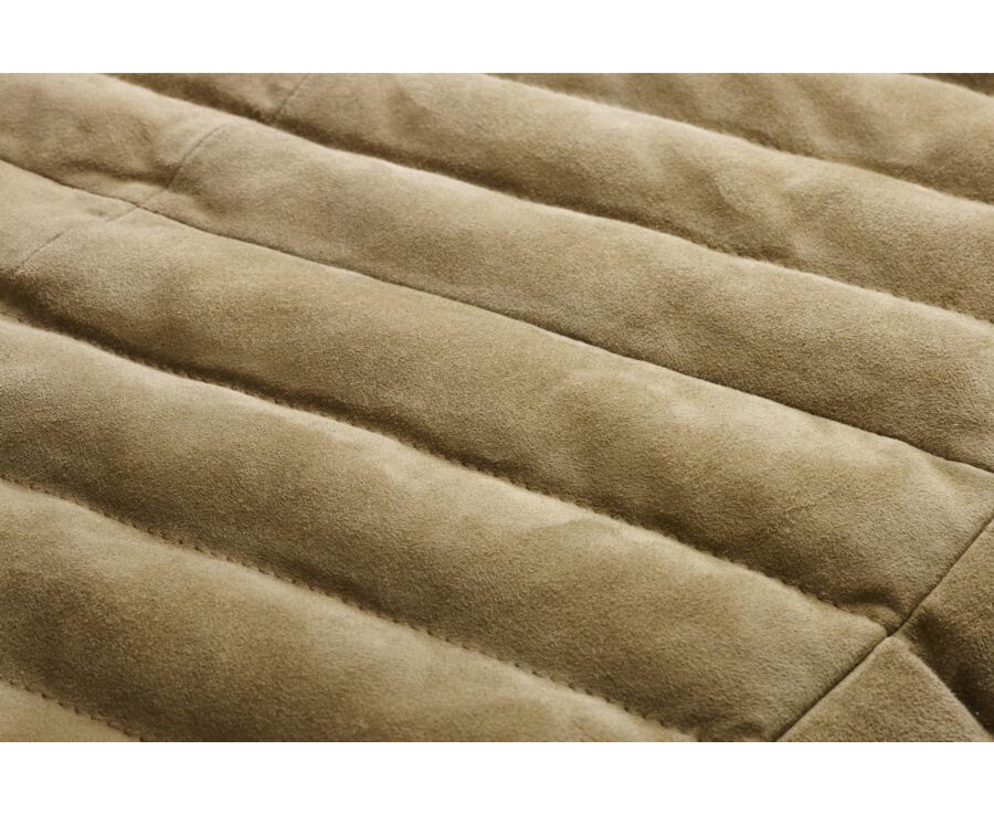 Hazelnut leather sleeveless Down Jacket - NIKLAS