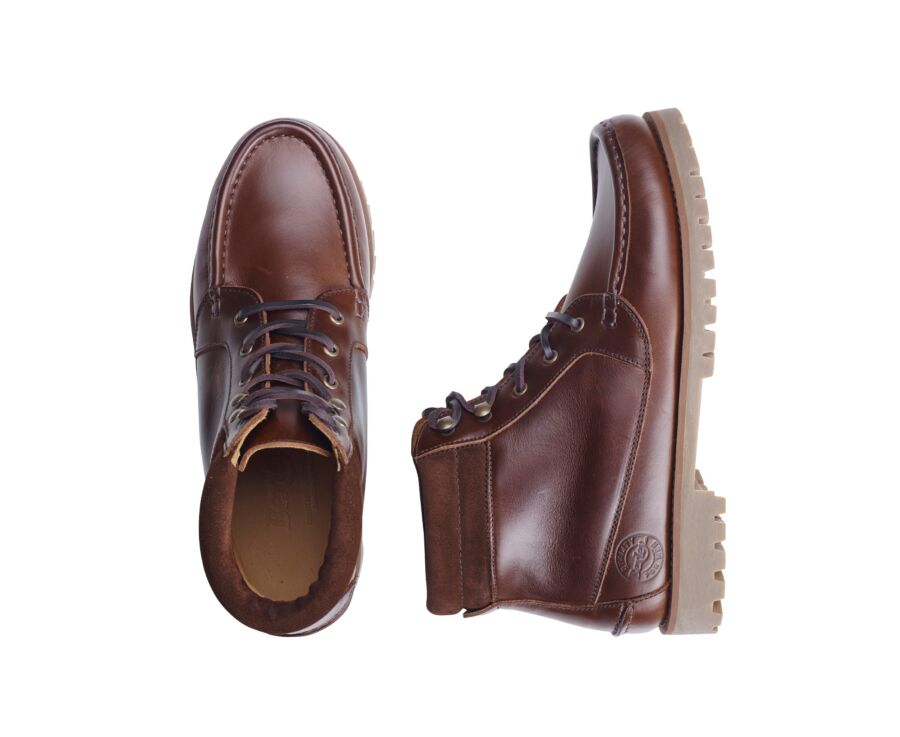 Chocolate lace up Outdoor Boots Shenley Gomme Bexley