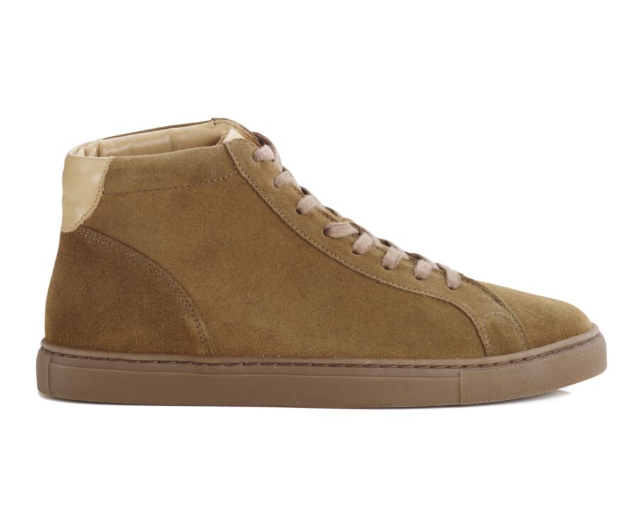 Hazelnut Suede high top Trainers - THORNLEA